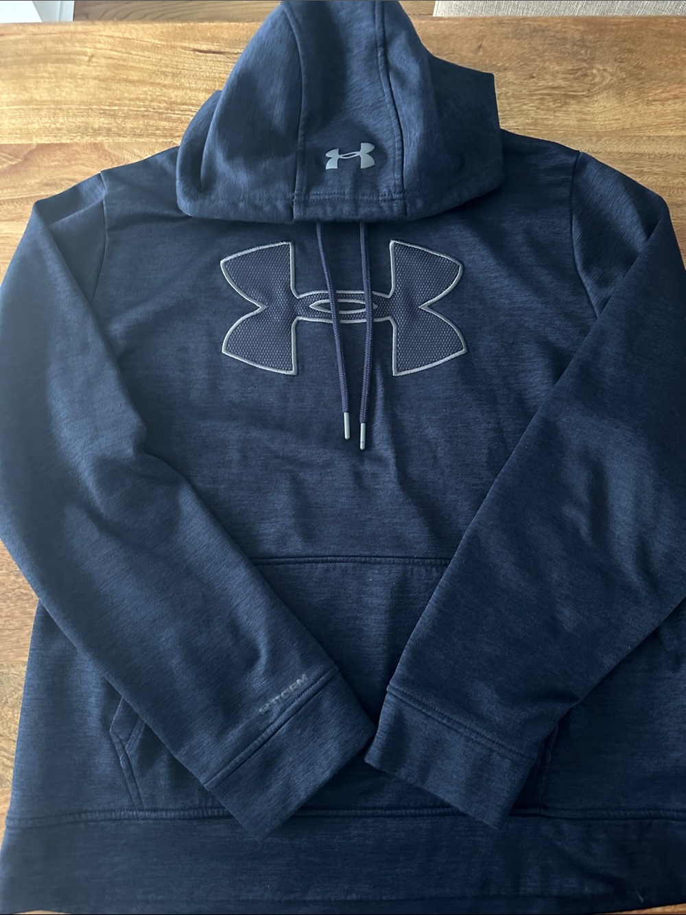 Under Armour Men's Navy Pullover Hoodie with Large Logo